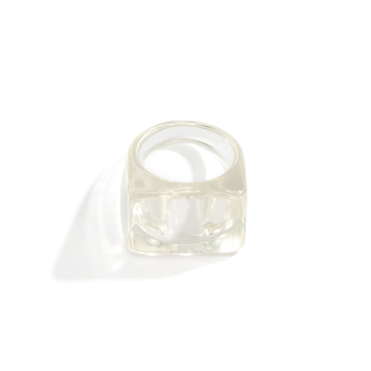 Wholesale Acrylic Geometric Colorful Square Broad Brim Ring